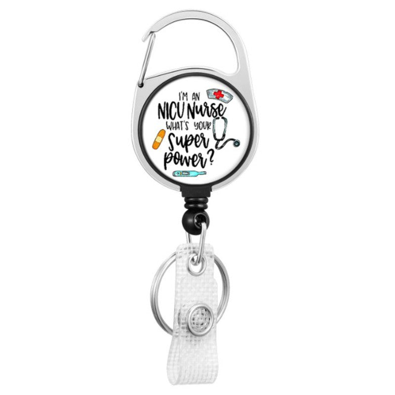 Wholesale Badge Reels ABS Doctor Nurse Carabiner Retractable Keychain